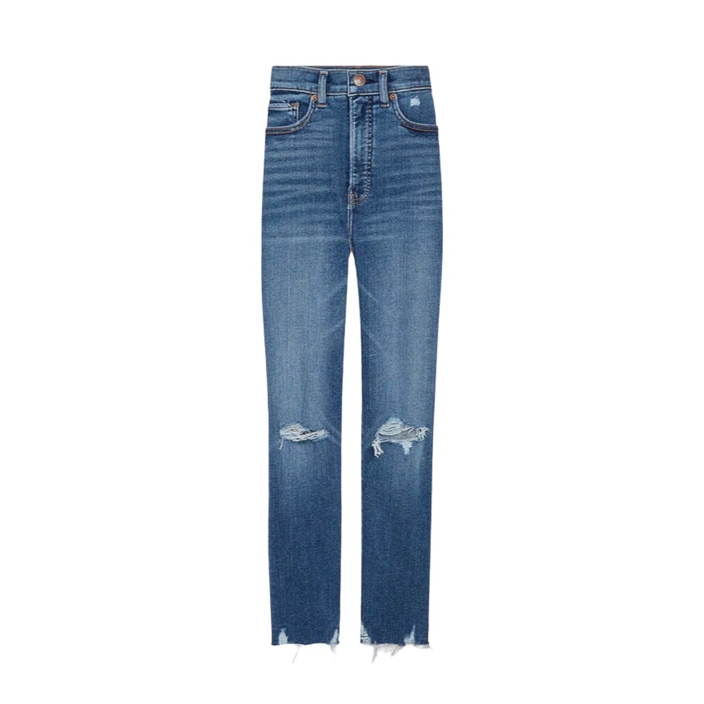 Express Super High Waisted Ripped Slim Jeans